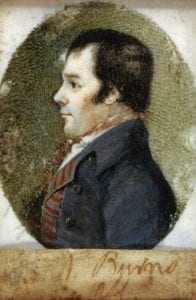 Miniature Portrait of Robert Burns by Alexander Reid. 1796.
